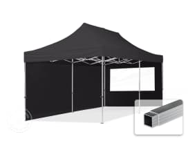 3x6m PES 700 Pop up gazebo ECONOMY Aluminium 32 mm, incl. 2 side panels with Panorama Windows, black 3x6m PES 700 Pop up gazebo ECONOMY Aluminium 32 mm, incl. 2 side panels with Panorama Windows, black