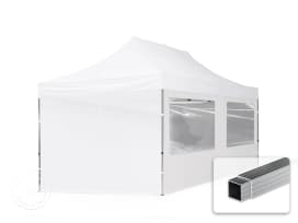 3x6m PES 700 Pop up gazebo ECONOMY Aluminium 32 mm, incl. 4 side panels with Panorama Windows, white 3x6m PES 700 Pop up gazebo ECONOMY Aluminium 32 mm, incl. 4 side panels with Panorama Windows, white