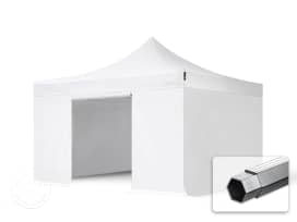4x4m PES 800 Pop Up Gazebo PROFESSIONAL Aluminium 40 mm, incl. 4 side panels, white 4x4m PES 800 Pop Up Gazebo PROFESSIONAL Aluminium 40 mm, incl. 4 side panels, white
