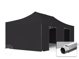 4x8m PVC 850 Pop Up Gazebo PROFESSIONAL Aluminium 50 mm, incl. Sidewalls, black 4x8m PVC 850 Pop Up Gazebo PROFESSIONAL Aluminium 50 mm, incl. Sidewalls, black