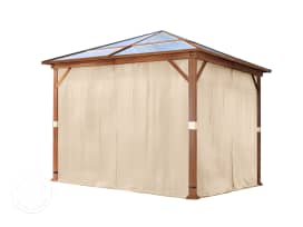 Gazebo curtains (4-piece set) for garden gazebo Forest Deluxe, 3x3m, champagne Gazebo curtains (4-piece set) for garden gazebo Forest Deluxe, 3x3m, champagne