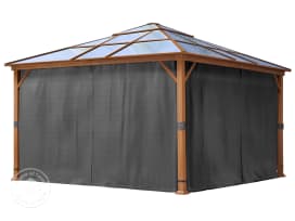 Gazebo curtains (4-piece set) for garden gazebo Forest Deluxe, 4x4m, loft grey