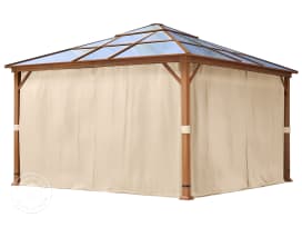 Gazebo curtains (4-piece set) for garden gazebo Forest Deluxe, 4x4m, champagne Gazebo curtains (4-piece set) for garden gazebo Forest Deluxe, 4x4m, champagne