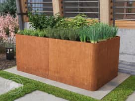 146 x 80 x 80 cm Raised garden bed, corten steel, rust-like finish 146 x 80 x 80 cm Raised garden bed, corten steel, rust-like finish
