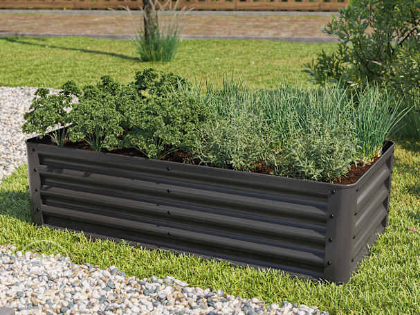 120 x 60 x 35 cm Raised garden bed, steel, anthracite grey