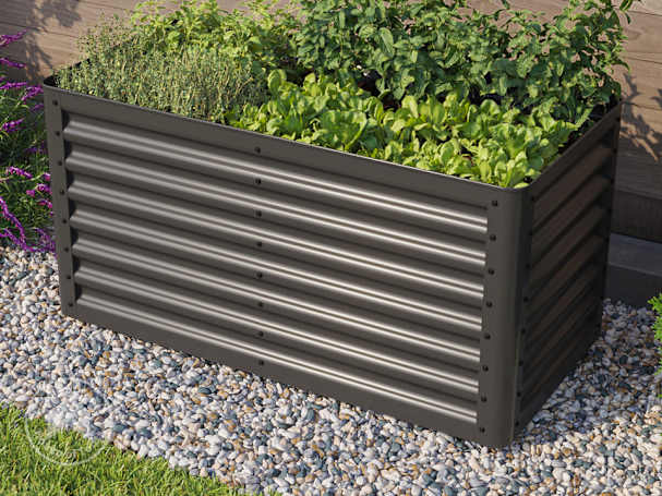 120 x 60 x 60 cm Raised garden bed, steel, anthracite grey