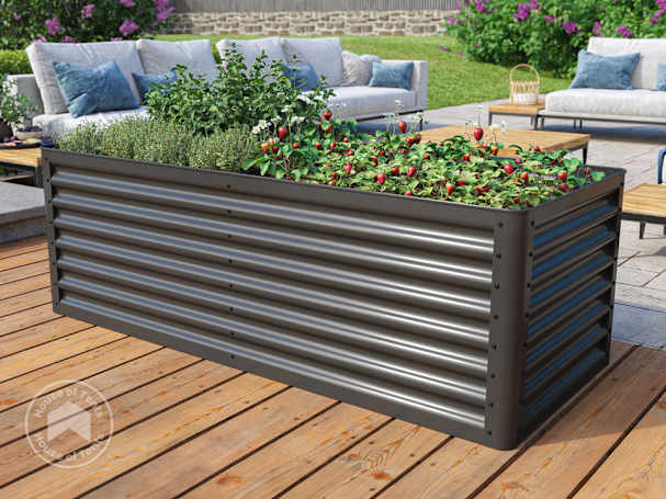 180 x 75 x 60 cm Raised garden bed, steel, anthracite grey
