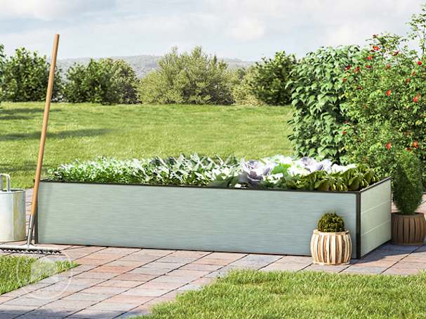 195 x 77 x 39 cm Raised garden bed, Aluminium anodised 195 x 77 x 39 cm Raised garden bed, Aluminium anodised