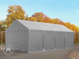 4x8 Storage Tent / Shelter w. ground frame, PVC 800, grey