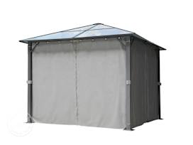Gazebo curtains (4-piece set) for garden gazebo Moonlight Deluxe, 3x3m, grey Gazebo curtains (4-piece set) for garden gazebo Moonlight Deluxe, 3x3m, grey
