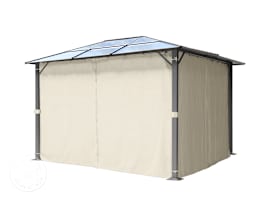 Gazebo curtains (4-piece set) for garden gazebo Moonlight Deluxe, 3x3.65m, cream Gazebo curtains (4-piece set) for garden gazebo Moonlight Deluxe, 3x3.65m, cream