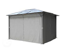 Gazebo curtains (4-piece set) for garden gazebo Moonlight Deluxe, 3x3.65m, grey