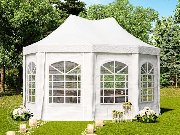 3x4,1m pagoda tent, PVC, white