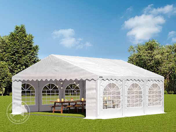 6x6m Marquee / Party tent w. ground frame, PVC 750, white