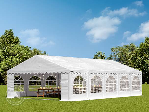 5x10m Marquee / Party tent w. ground frame, PVC 750, white