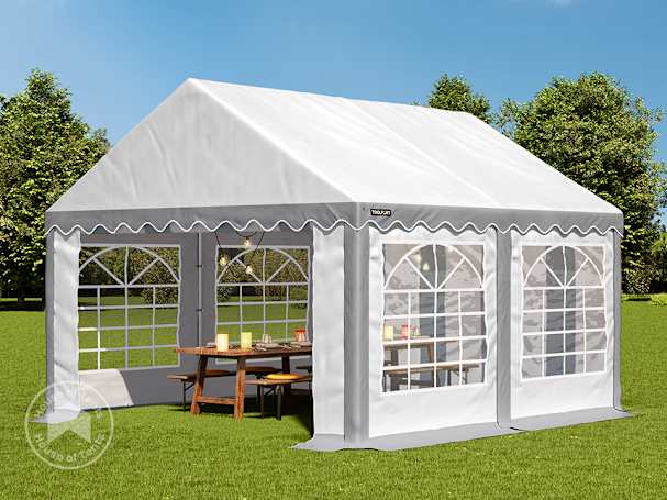 3x4m Marquee / Party tent, PVC 700, grey-white