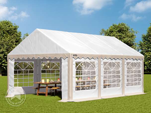 3x6m Marquee / Party tent, PVC 700, beige-white