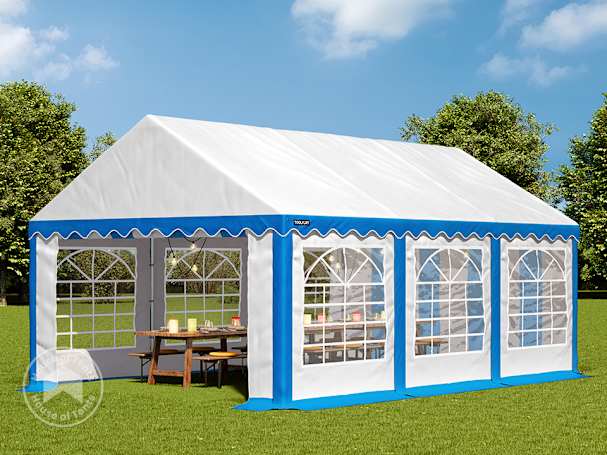 4x6m Marquee / Party tent, PVC 700, blue-white