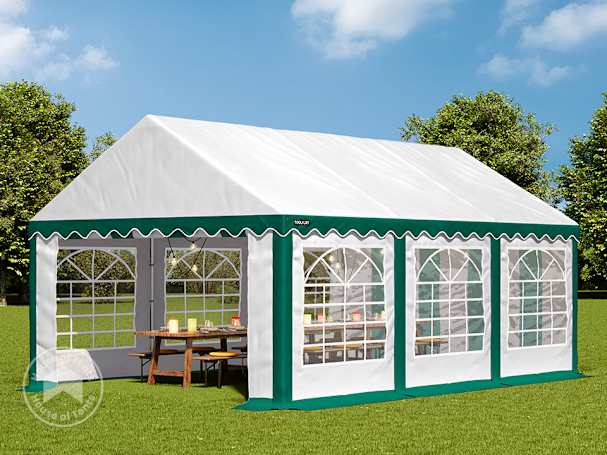 4x6m Marquee / Party tent, PVC 700, green-white