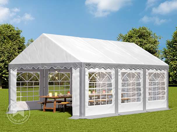 3x6m Marquee / Party tent, PVC 700, grey-white