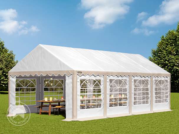 4x8m Marquee / Party tent, PVC 700, beige-white