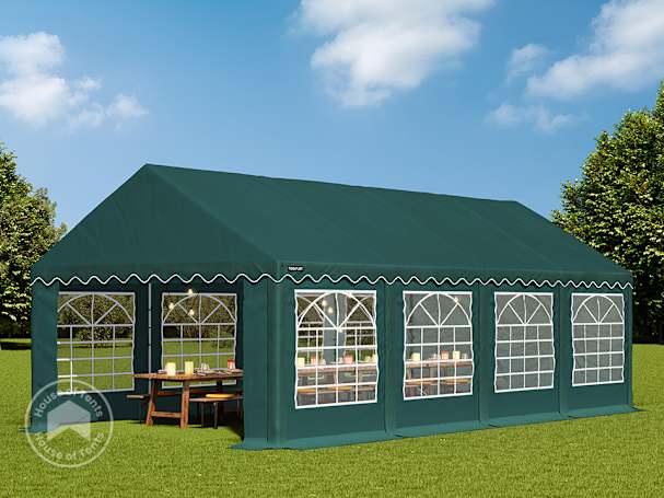 4x8m Marquee / Party tent, PVC 700, dark green