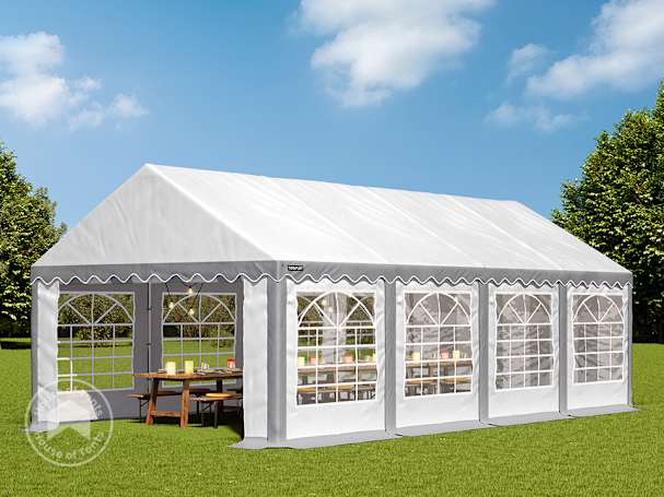 4x8m Marquee / Party tent, PVC 700, grey-white