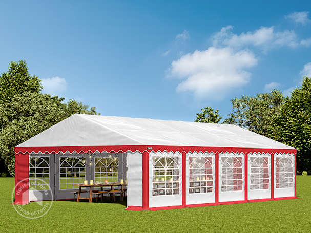 5x10m Marquee / Party tent, PVC 700, red-white