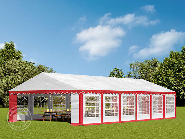 6x12m Marquee / Party tent, PVC 700, red-white 6x12m Marquee / Party tent, PVC 700, red-white
