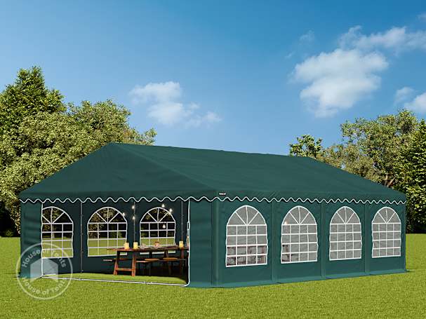 5x8m Marquee / Party tent w. ground frame, PVC 800, dark green