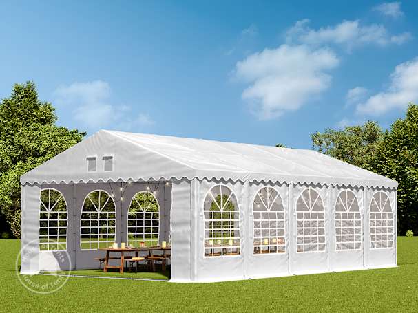 5x10m 2.6m Sides Marquee / Party tent w. ground frame, PVC 1400, white 5x10m 2.6m Sides Marquee / Party tent w. ground frame, PVC 1400, white