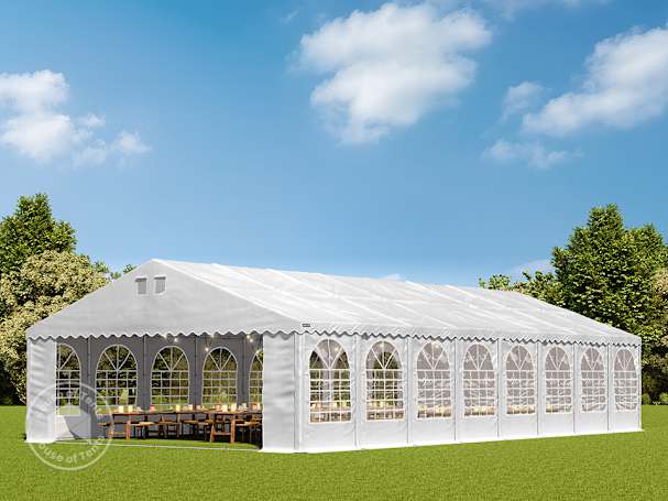 8x16m 2.6m Sides Marquee / Party tent w. ground frame, PVC 1400, white