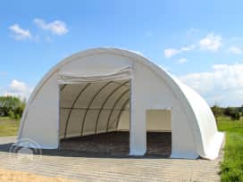 9.15x12m 3.5x3.5m Drive Through Arched Storage Tent / Hangar, PE 350, white