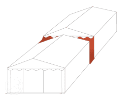 Connection Gutter / Rain Gutter for 3m wide Tents (2m Side Height), white