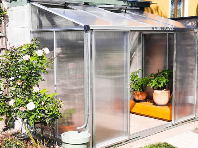 Use a spacious greenhouse as a winter garden