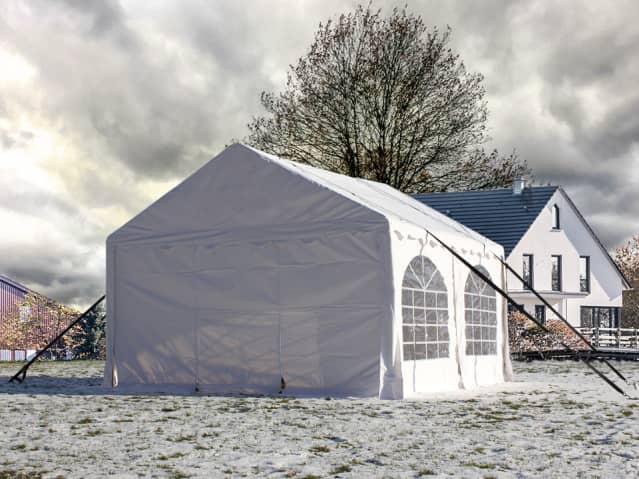 Strengthening a marquee in winter