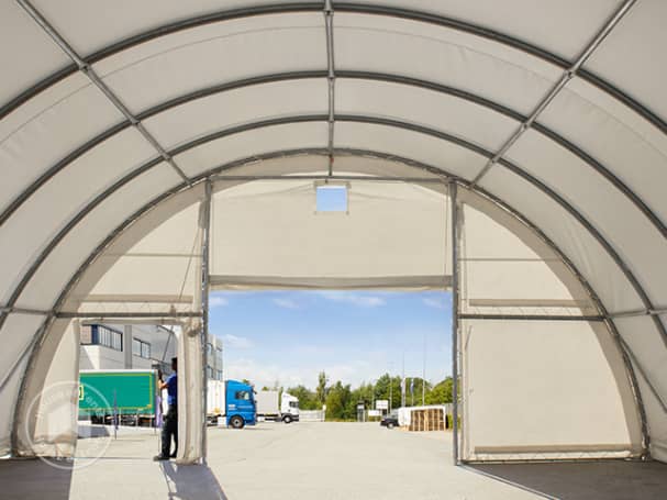 The domed shape of an arched shelter