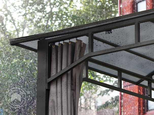 waterproof gazebo in the rain