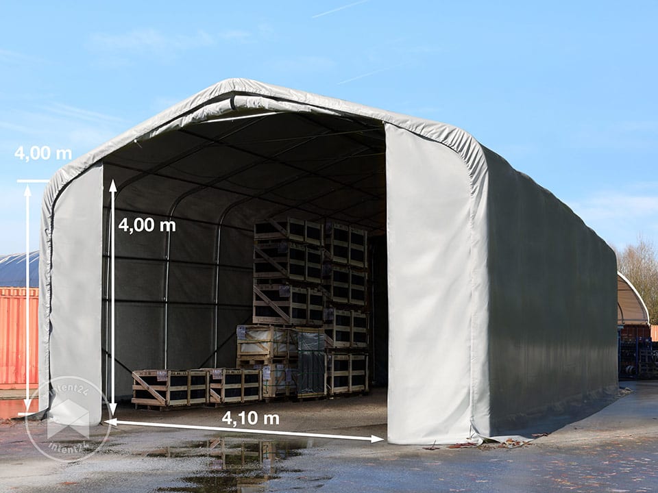 6x12 m, Tente garage de stockage, PRIMEtex 2300, porte 4,1x4,0 m