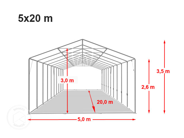 Tente de stockage 5x6 m, PVC vert foncé (7273)