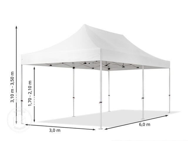 Tonnelle pliante 3x6, Aluminium, incl. 4 toiles latérales (59031