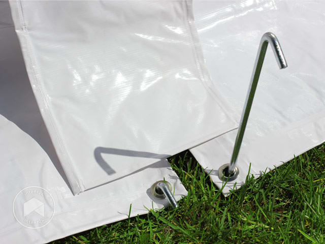 Tente de réception 5x5 PVC, blanc (2630)