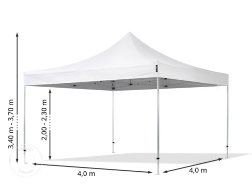 Tonnelle Pliante Aluminium 3x3 M TOOLPORT - Bâche PVC 850 étanche, Anti-feu - Pour Jardin, Terrasse, événements