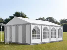 5x8 m tente de réception, PVC 800, H. 2 m, gris-blanc 5x8 m tente de réception, PVC 800, H. 2 m, gris-blanc