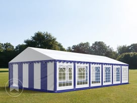 6x12 m tente de réception, PVC 700, H. 2 m, bleu-blanc