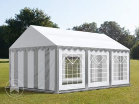 4x6 m tente de réception, PVC 700, H. 2 m, gris-blanc