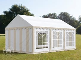 3x6 m tente de réception, PVC 700, H. 2 m, beige-blanc 3x6 m tente de réception, PVC 700, H. 2 m, beige-blanc