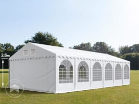 6x12 m XXL tente de réception, PVC 1400, anti-feu, H. 2,6 m, blanc