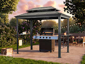 2,75x1,8 m Abri à Barbecue, Aluminium, toit rigide 2,75x1,8 m Abri à Barbecue, Aluminium, toit rigide