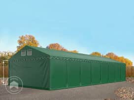5x16 m tente de stockage, PVC 800, H. 2,6 m, vert foncé, sans statique
